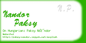 nandor paksy business card